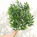 Artificial Italian Ruscus Greenery Stems 27in Faux Green Leaf Garland Branches Hanging Greenery Spray for Wedding Bouquet,Arch,Table Centerpieces and Home Decor (4pcs)