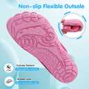 XIHALOOK Water Shoes for Kids Boys Girls Wide Toe Barefoot Quick Dry for Beach Swim Pool Surf Aqua Sports (9 Toddler, Pink Elf)