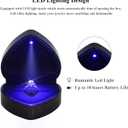 Luxury LED Lighted Ring Box - Heart Shaped Elegant Starry Sky Ring Case for Wedding Rings, Perfect for Engagement, Proposal, Anniversary, Ceremony, and Gift Giving