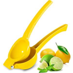 TEZZ Lemon Squeezer, Premium Large Heavy Duty Handhelp Juicer for Lemon, Metal Hand Press Citrus Juicer, Lime Squeezer Bar Tool, Manual Citrus Press (Yellow)