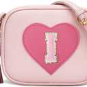 KKXIU Birthday Gifts for Girls Initial Toddler Purse Cute Kids Crossbody Bag (Pink)