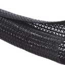 Alex Tech 10ft - 1/2 inch Cord Protector Wire Loom Tubing Cable Sleeve Split Sleeving For USB Cable Power Cord Audio Video Cable  Protect Cat From Chewing - Black