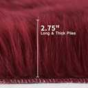 duduta Burgundy Faux Sheepskin Runner Rug 2x6 ft, Fluffy Shag Bedroom Dorm Rug Decor Fur Seat Couch Covers Washable