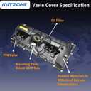MITZONE N52 Engine Valve Cover Kit with Oil Cap & PCV Hose Compatible with BMW E82 128i, E9X 323i 328i, E60 528i, E70 X5 3.0si, E83 X3, E85 Z4, E89 Z4, F10 528i N52/ N51 SULEV