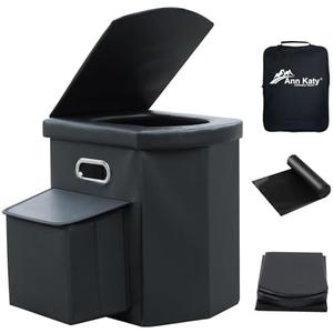 Ann Katy Upgrade XL Portable Toilet for Adults, Extra Large Portable Travel Floding Toilet, Camping Tall Toilets with Lid for Adults and Kids Compact Potty for Car,Hiking,Beach and Camping
