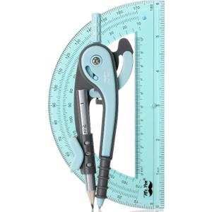 Mr. Pen- Compass and Protractor Set, Math Compass for Geometry and Drawing (Sky Blue)