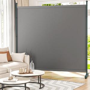 6FT Extra Thick Single Panel Room Divider, Heavy Duty Privacy Partition Screen Wall Divider for Room Separation, Freestanding 71" W Room Divider Panel for Dorm Studio Office, Grey