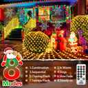 KNONEW Christmas Net Lights, 600 LEDs 19.7ft x 13.1ft Outdoor Waterproof Mesh Lights with 8 Modes & Timer, Plug-in Net Fairy Lights for Garden Bushes, Party Wedding Holiday.Warm White