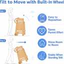 Roslim Toddler Tower with Wheels, Adjustable Height Learning Tower, Natural
Solid Wood Toddler Step Stool with Full Safety Rails, Anti-Tip Non-Slip Kids Standing Tower for Kitchen Counter Bathroom Sink