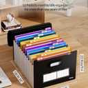 Sooez Upgraded Accordion File Organizer, Expanding File Folder with Deeper 12 Pockets - Never Cover Up Index Tabs, Monthly Bill Paper Receipt Document Organizer, Letter A4 Size for Home Office School