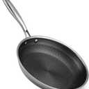 8 Inch Non Stick Frying Pan, Nonstick Hybrid Tri-ply Stainless Steel Chef's Fry Pan Ceramic Coating, PFOA-Free Non-Toxic Cookware, Dishwasher & Oven Safe, Induction Compatible All Cooktop