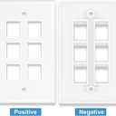 iwillink 10Gbps Ethernet Wall Plate Cat6A, 6-Port Keystone Wall Plates with Cat 6A Shielded Coupler and Bracket, Female to Female Cat6a Wall Plate, 1 Pack