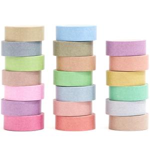 YUBBAEX 20 Rolls Solid Colors Washi Tape Set Pastel Colored Masking Rainbow Decorative Tapes, Designer's Selection (Macaron)