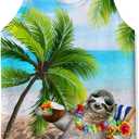 Goodstoworld Mens 3D Tank Top Novelty Graphic Breathable Quick Dry Sleeveless Beach Shirt S-4XL (L)