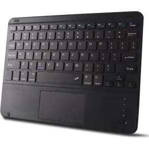 Ultra Slim Bluetooth Keyboard with Touchpad for iPad, Rechargeable Portable Wireless Keyboard for iPad Pro/Air/Mini, iPhone, Samsung Galaxy, Tablet, and Other iOS Android Windows Devices (Black)