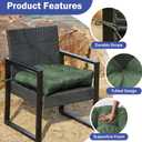 2 x IPYNBAP Outdoor Chair Cushions Set of 2, Patio Chair Cushions with Ties, 19x19+5 Tufted Outdoor Seat Cushions, Waterproof Patio Furniture Cushions, Outdoor Dining Chair Pads, Forest Green