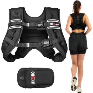 Weighted Vest for Men Women, No-Bounce 6LB 8LB 12LB 16LB 20LB 25LB 30LB Weights Vest with Adjustable Buckles & Reflective Stripes | Weight Vest for Walking Running Hiking Workout