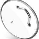 9.1 Inch Tempered Glass Lid Replacement for Instant Pot 6 Quart Pressure Cooker Inner Pot, 6 Qt Round Clear Tempered Pot Cover Accesories for Cooking, Stainless Steel Handle and Rim, 1Pack