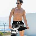 Goodstoworld Men's Funny Swim Trunks with Compression Liner 2 in 1 Quick-Dry 9" Stretch Shorts with Three Pockets (M)