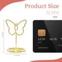 32 Pcs Gold Butterfly Table Number Holders Metal Place Card Holders for Wedding Reception Party Photo Menu Name Cards