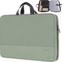 Ytonet Laptop Sleeve 15.6 Inch, Slim Water Resistant Laptop Cover Case with Handle Computer Cases for Travel, Office, Meetings, and Daily Use, Compatible with Lenovo HP Dell Asus, Avocado Green