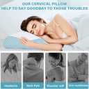 2 Pack Memory Foam Cooling Bed Pillows for Sleeping, Ergonomic Cervical Pillow for Neck and Shoulder Pain Relief, Adjustable Cold Pillow Set of 2,with PillowcaseBlue
