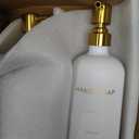 Prus Waso Gold Soap Dispenser Bathroom Set, Hand and Lotion Dispenser with Stainless Steel Pump, Perfect for Modern Bathroom Decor. (Gold)