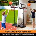 Kids Portable Basketball Hoop, Adjustable Height 38-75in/3.2-6.2FT Tall Toddler Basketball Toy, Fillable Base, Indoor Outdoor Backyard Pool Sport Game Gift for Boy Girl Ages 3 4 5 6 7 8 Years Old