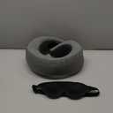 Purroch Advanced Memory Foam Neck Travel Pillow, Neck Pillow Airplane with Eye Mask & Ear Plugs, Designed for The Comfort of Travel & Office, Travel Pillow for Plane, Car, Home, Work, Dark Grey