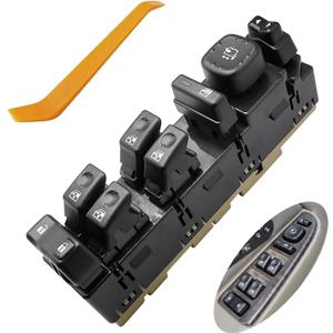 Front Left Driver Side Master Window Switch for 2003-2006 Cadillac Escalade, Chevy Avalanche Suburban Tahoe, GMC Yukon, 2003-2004 Hummer H2, w/RPO Code DPF (Heated, Wide Load) Replace OE# 15186208