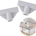 Wiojtry Baby Playpen Parts T-Shaped Joint, Baby Playpen Accessories for Baby Play Yard Baby, Playpen Replacement Connectors, (2 Pcs/Diameter2.5cm), gray