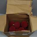 Brightown 15 Pcs Red Velvet Christmas Valentines Balls, 3.15 Inch Velvet Ornaments for Christmas Tree, Christma Tree Flocked Ornaments Balls for Family Holiday Wedding Party Xmas Hanging Decoration