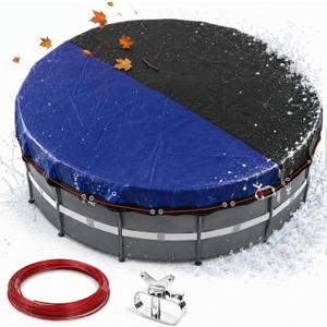 Pool Cover for 24FT Above Ground Pools,Reinforced 3-Layer Pool Winter Cover