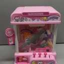 CWLAKON Claw Machine for Kids, Mini Vending Machine Girls Unicorn Toys with Sound & 20 Mini Toys, Candy Grabber Prize Dispenser Machine Electronic Arcade Games, Christmas Birthday Gifts, Pink