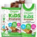 Orgain Organic Kids Protein Nutritional Shake, Chocolate - 8g of Protein, 22 Vitamins & Minerals, Fruits & Vegetables, Gluten Free, Soy Free, Non-GMO, 8.25 Fl Oz (Pack of 4) (EXP 05/06/27)