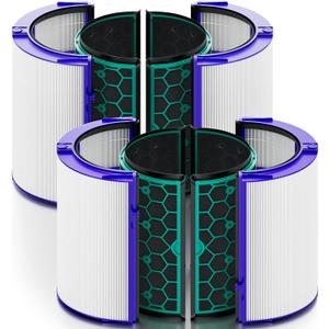 2-Pack HP04 DP04 TP04 TP05 DP05 Replacement Filter for Dyson Air Pufifier, Sealed Two Stage 360Combi Glass True HEPA and Activated Carbon Filter