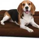 Dog Crate Pad 36 Inch, Washable Plush Crate Mat for Medium Dogs, Non Slip Kennel Pad for Metal Wire Crates, Cushioned Support for Indoor Use, Brown (36.0"L x 23.0"W x 1.5"Th)