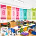Irenare 8 Pcs School Classroom Curtains, Pastel Class Decor, 36 x 24 in, 10.2"W x 10.4"L