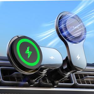 LISEN for Magsafe Car Mount Charger 15W, for iPhone 16 Wireless Car Charger Magnetic Car Phone Holder Mount Fit for iPhone 16 15 Pro Max 14 13 12 MagSafe Cases