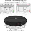 QH.HOME 12ft Round Pool Cover,[Ultimate Windproof & Tear-Resistant Fabric],Snug Fit with Patented Ratchet & Weight Rings,Solar Pool Cover for Above Ground Pools, Blocks Leaves &Waterproof