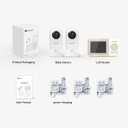 ebemate Video Baby Monitor Camera with 2 Camera,2.8" LCD Screen Video & Audio No Glow Night Vision, 2-Way Talk Audio Cam Baby Monitoring 1200FT Range EBE28-2
