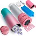 YOUSHARES Electric Insulin Cooler Travel Case, 35-68°F Custom & Display Temperature Medical Cooler with Biogel, TSA Approved Diabetic Medication Refrigerator, Portable for 1–7 Pens, Glitter-Pink