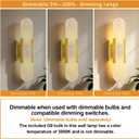 Alabaster Wall Sconce, Modern Sconces Wall Decor Set of 2 Gold, 19.7 in-2Pack