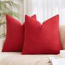 MIULEE Set of 2 Pillow Cases Cushion Covers Cushion Cover Decorative Pillow Cases with Hidden Zipper Suitable for Bedroom Living Room Living Room 45x45cm Red