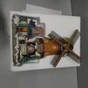 MOMENTS IN TIME Lighted Windmill Christmas Village Building LED Lights & Animation 12.2 Handcrafted House Battery Operated Holiday Decoration Gift Wrapped Ready