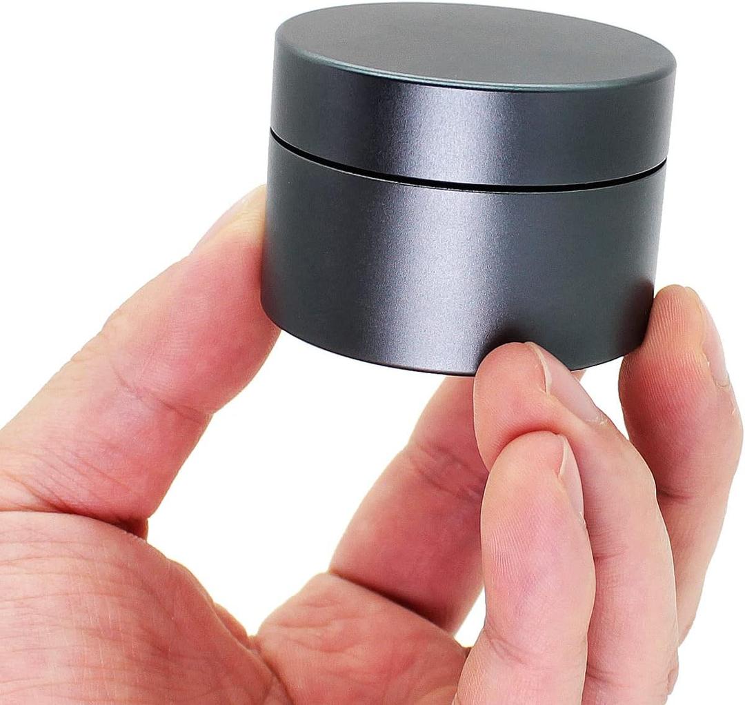 Portable Daily Pill Case, Heavy Duty Aluminum Alloy Round Pill Box, Waterproof Travel Pill Organizer, Pocket Purse Medicine Vitamin Holder EDC Container for Outdoor Camping Working (Large, Gray)