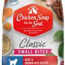 Chicken Soup for the Soul All Natural Premium Small Bites Adult Dry Dog Food, Real Meat First Ingredient, No By-Products, Supports Gut & Immune Health, Beef & Brown Rice, 4.5lb (EXP 12/12/25)