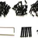 Red Dot Sight Screw Set Optic Screws, M3/M3.5/M4 Torx Anti-Stripping and M4 Hex Screws, 6 Pcs Each Specs, High Grade Carbon Steel Black Oxide Finish