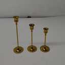 Candlestick Holders Taper Candle Holders, Set of 3 Candle Stick Holders Set, Brass Gold Candlestick Holder Set, Vintage Modern Decorative Centerpiece for Table Mantel Wedding Housewarming Gift (1 set (3 pcs))