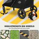 Dog Stroller for Large & Medium Dogs, 4 Wheels Pet Stroller for Large Dogs up to 120lbs, Extra Large Dog Stroller with Foldable Design, Sun Shades, Storage Pocket, Breathable Mesh